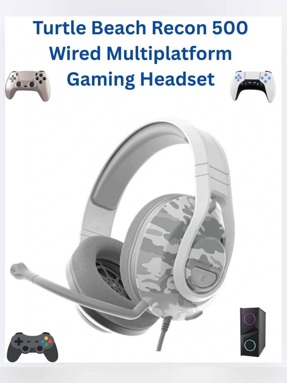 Turtle Beach Recon 500 Wired Multiplatform Gaming Headset - Camo White